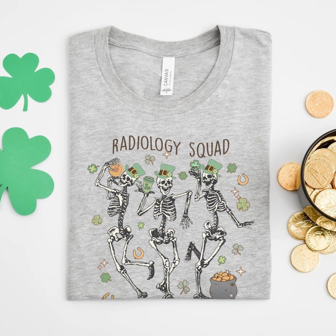 radiologystpatricksgray Radiology Squad St Patricks Day T-shirt - Image 1